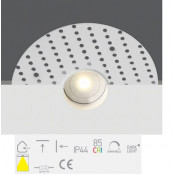 10101TR/W/W, White LED 1W WW IP44 350mA 45deg Trimless Dark Light