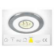 10103A/W/D, Aluminium LED 3x1w WW + Ring LED DL 350mA IP42