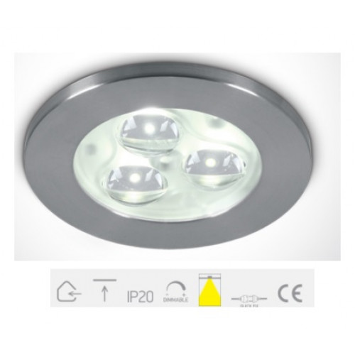 ONE Light, 10103N/AL/W/35, Aluminium LED WW 3x1w 35d