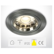 ONE Light, 10105/MC, Brushed Chrome Recessed Spot 50W
