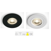 ONE Light, 10105A1/B, Black Dual Ring Recessed MR16 spot GU10 50W