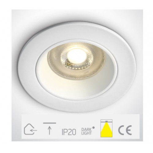 ONE Light, 10105D3/W, White Dual Ring Dark Light GU10 50W