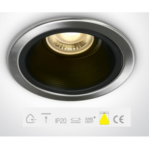 ONE Light, 10105F/MC, Brushed Chrome 50W Recessed Dark Light Spot