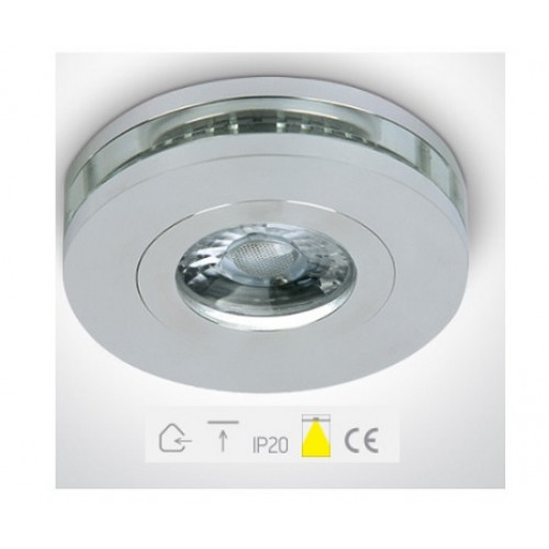 ONE Light, 10105GL1/AL, Aluminium + Glass Recessed Spot 50W 12v