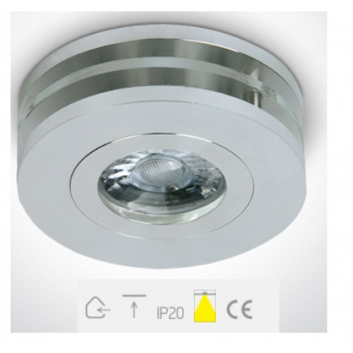 ONE Light, 10105GL2/AL, Aluminium + Glass Recessed Spot 50W 12v