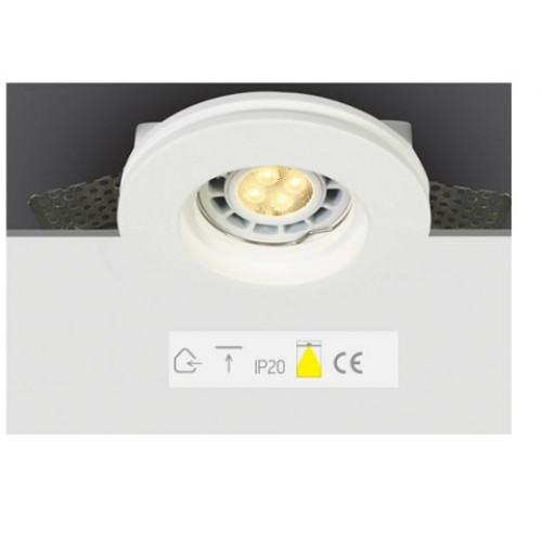 ONE Light, 10105GT1, Gypsum Trimless Recessed Spot 50W GU10