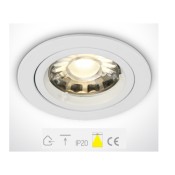ONE Light, 10105GU/W, White Recessed  MR16 Spot GU10 50W