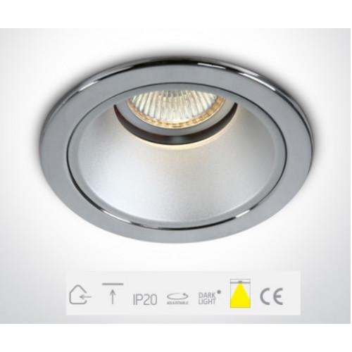 ONE Light, 10105L/C, Chrome 50W Recessed Dark Light MR16 Spot
