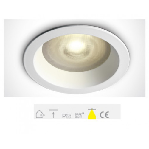 ONE Light, 10105R2P/W, White Prismatic GU10 50W IP65 Dark Light