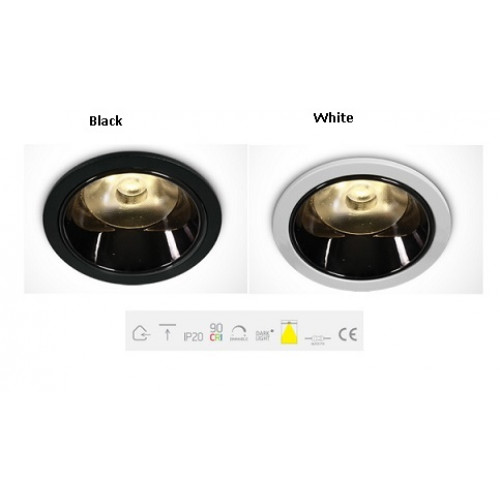 ONE Light, 10106DC/B/W, Black LED 6W WW IP20 36deg 350mA Dark Light
