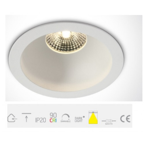 ONE Light, 10107DA/W/W, White COB LED 7W WW Dark Light 36deg 700mA