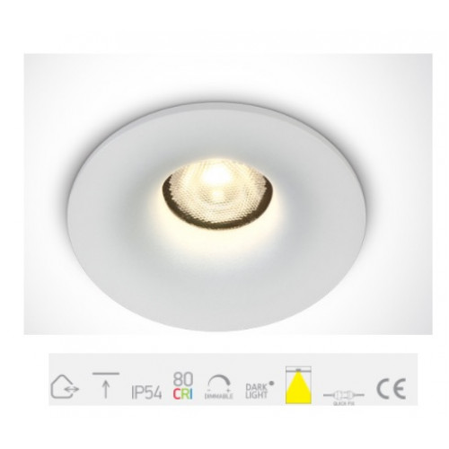 ONE Light, 10107DB/W/C, White LED 7W CW 36deg IP54 700mA Dark Light