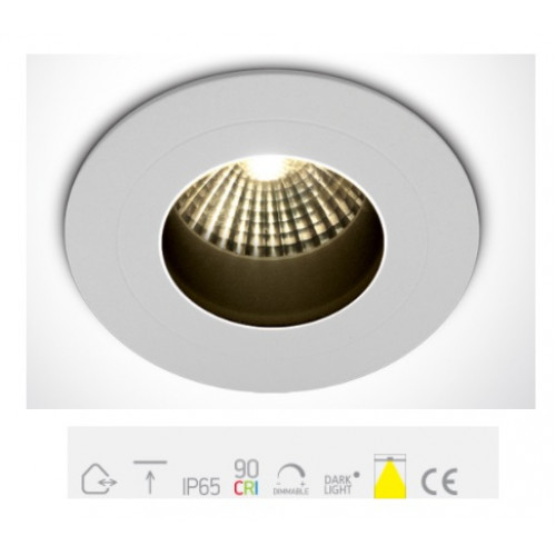 ONE Light, 10107H/W/W, White COB LED 7W WW Dark Light 36deg 700mA