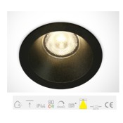 ONE Light, 10107WP/B/W, Black LED 7W WW 38deg IP44 700mA Dark Light