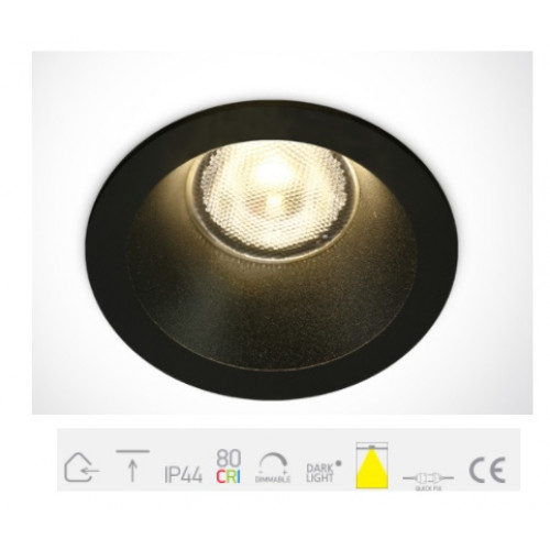 ONE Light, 10107WP/B/W, Black LED 7W WW 38deg IP44 700mA Dark Light