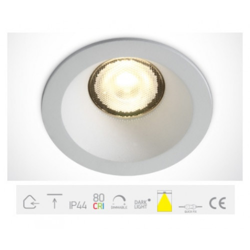 ONE Light, 10107WP/W/W, White LED 7W WW 38deg IP44 700mA Dark Light