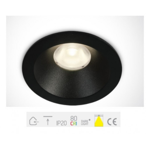 ONE Light, 10108D/B/W, Black LED 8W WW 36deg IP20 230V Dark Light