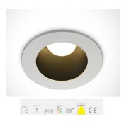ONE Light, 10108ED/W/B/W, White LED 8W WW Dark Light Black Reflector