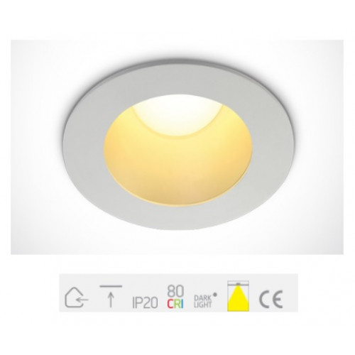 10108ED/W/BS/W, White LED 8W WW IP20 230V Dark Light Brass Reflector