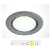 ONE Light, 10112/G/D, Grey LED 9w Day Light 230v Downlight