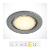 ONE Light, 10112/G/W, Grey LED 12w Warm White Downlight 230v