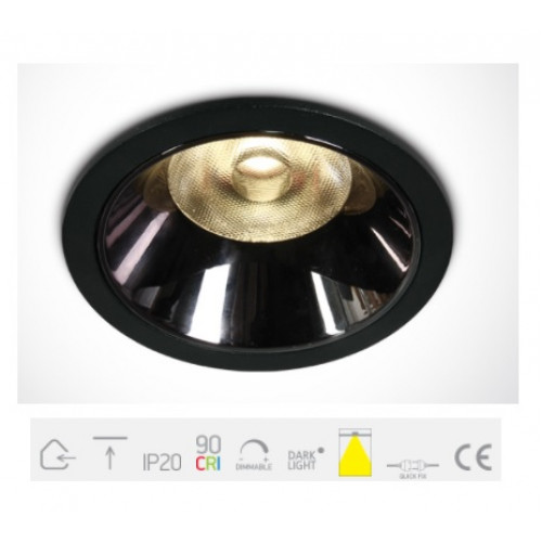ONE Light, 10112DC/B/W, Black LED 12W WW IP20 36deg 700mA Dark Light