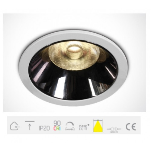 ONE Light, 10112DC/W/W, White LED 12W WW IP20 36deg 700mA Dark Light