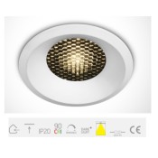 10112DH/W/W, White LED 12W WW IP20 36deg 700mA Dark Light Honeycomb