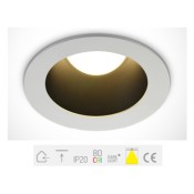 10112ED/W/B/W, White LED 12W WW IP20 230V Dark Light Black Reflector