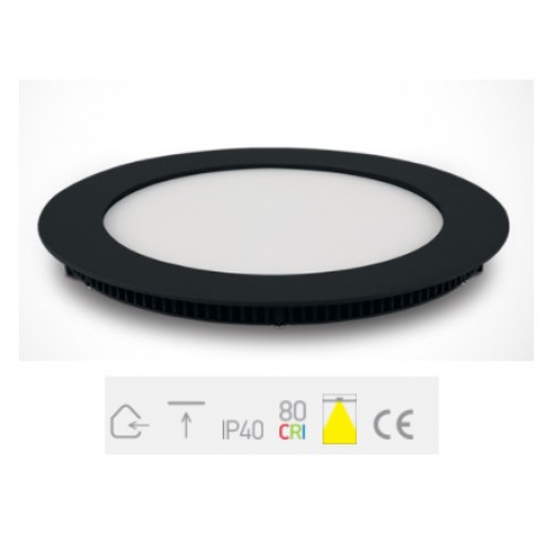ONE Light, 10112FA/B/C, Black LED 12W CW IP40 230V Slim Downlight