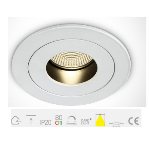 ONE Light, 10112H/W/W, White COB LED 12W WW 40deg IP20 700mA