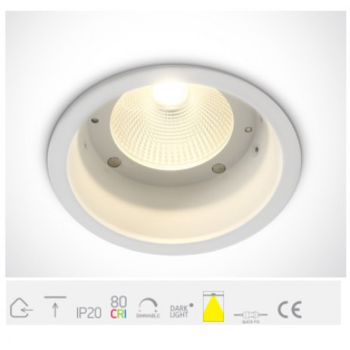 10112L/W/W, White COB LED 12w WW 700mA 40deg DL Without Reflector