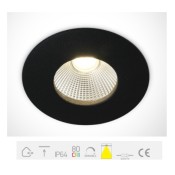 ONE Light, 10112P/B/W, Black COB LED 12w WW 700mA 40deg IP64