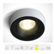 ONE Light, 10112R/B/W, Black COB LED 12w WW 700mA 50deg Dark Light