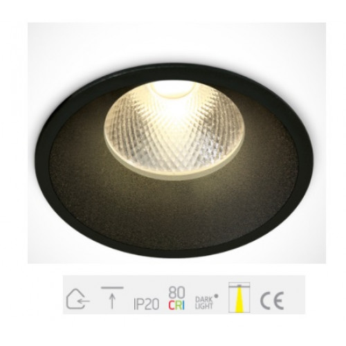 ONE Light, 10112TD/B/W, Black LED 12W 20deg WW IP20 230V Dark Light