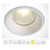 10112TP/W/C, White COB LED 12w CW 700mA 38deg IP44 SemiTrimless