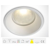 10112TP/W/EW, White COB LED 12w Extra WW 700mA 38deg IP44 SemiTrimless