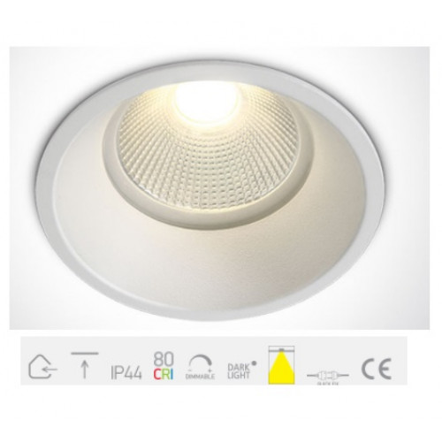 10112TP/W/EW, White COB LED 12w Extra WW 700mA 38deg IP44 SemiTrimless