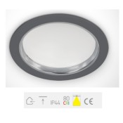 ONE Light, 10115/G/C, GREY SMD LED 15w CW IP44 85-240v Downlight