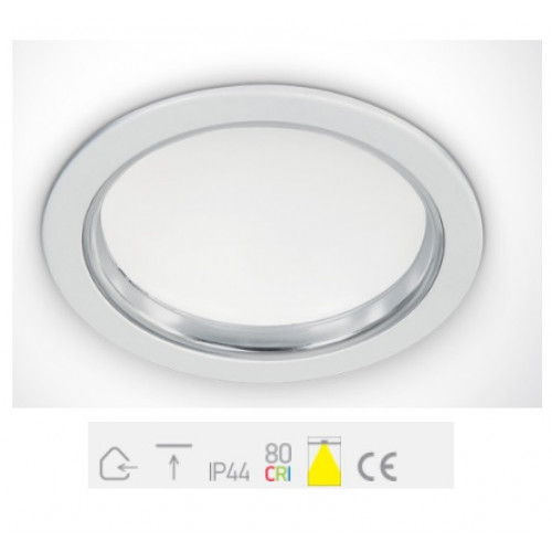 ONE Light, 10115/W/C, White SMD Downlight LED 15w CW IP44 85-240v