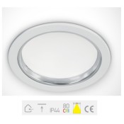 ONE Light, 10115/W/W, White SMD Downlight LED 15w WW IP44 85-240v