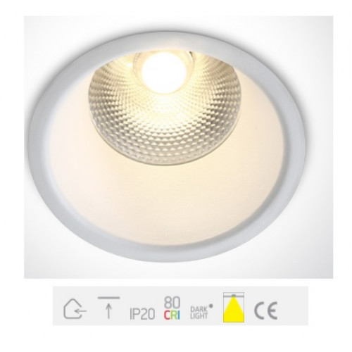 ONE Light, 10115FD/W/W, White LED 15W WW 24deg IP20 230V Dark Light