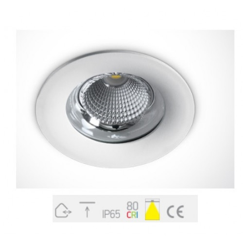 ONE Light, 10115G/W/W, White Downlight LED 15W WW IP65 60d 230V
