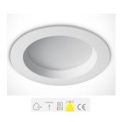 ONE Light, 10118B/W/W, White Downlight LED 18W IP54 WW 100-240V