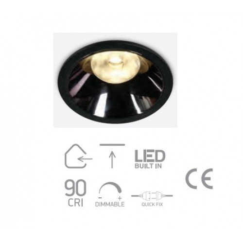 ONE Light, 10118DC/B/W, Black LED 18W WW IP20 36deg 500mA Dark Light