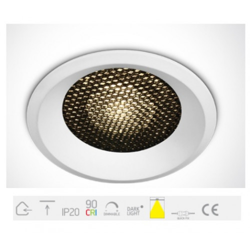 10118DH/W/W, White LED 18W WW IP20 36deg 500mA Dark Light Honeycomb