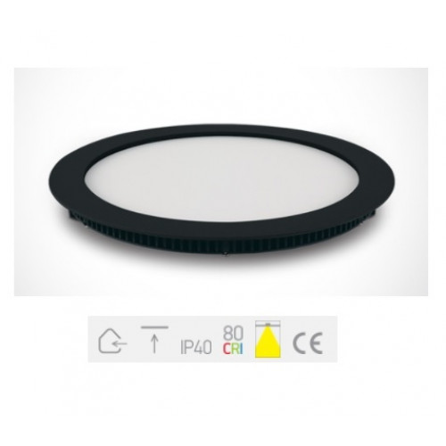 ONE Light, 10118FA/B/W, Black Slim Downlight LED 18W WW IP40 230V