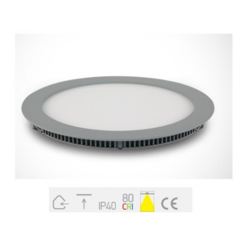 ONE Light, 10118FA/G/W, Grey Slim Downlight LED 18W WW IP40 230V