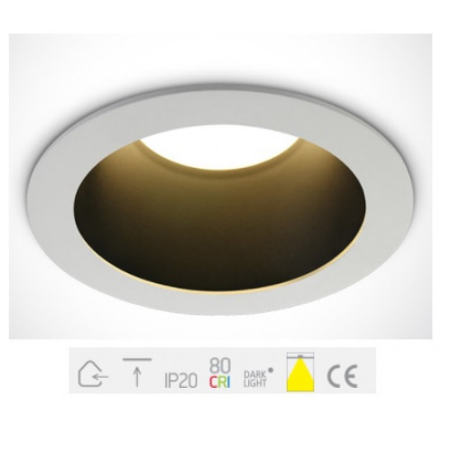 10130ED/W/B/W, White LED 30W WW IP20 230V Dark Light Black Reflector