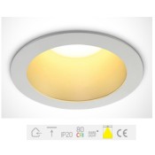 10130ED/W/BS/W, White LED 30W WW IP20 230V Dark Light Brass Reflector